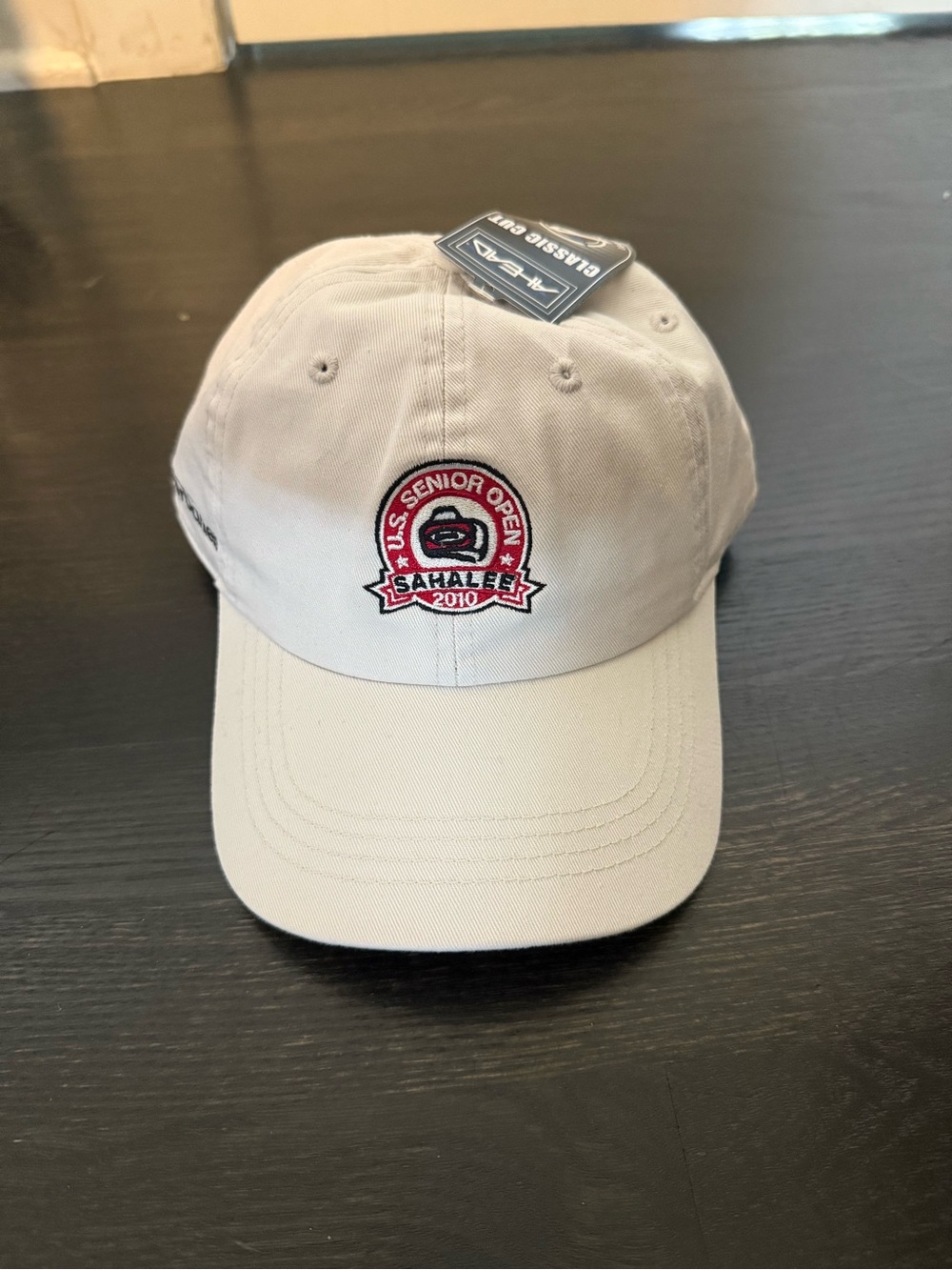 AHEAD Beige Men's Baseball Cap with U.S. Senior Open Sahalee 2010 Patch NWT